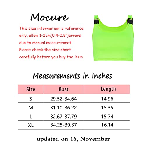 Mocure Sexy Neon Sleeveless Rave Crop Tops Trendy Colored Tank Bustier Top for Club