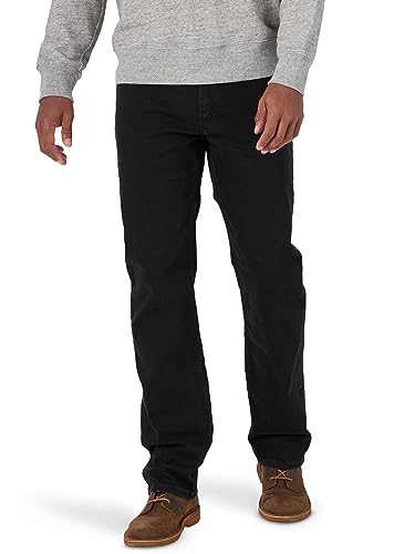 Wrangler Authentics Men's Regular Fit Comfort Flex Waist Jean, Black, 42W x 34L