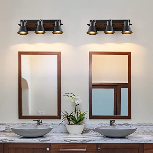 KEESFU 3-Light Track Lighting Kit,Black Semi Flush Mount Ceiling Light with 3 Rotatable Light Heads,Modern Farmhouse Lighting for Livingroom,Bedroom,Hallway,Art Wall,Bathroom,Kitchen.(3-Light)