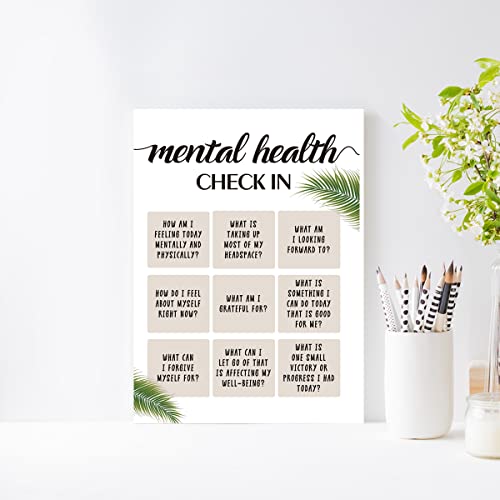 IIONGDE Therapy Office Canvas Wall Art-Mental Health Canvas Poster Painting Print Ready to Hang for Social Worker Therapist Counseling Office Wall Decor-12 x 15 Inches