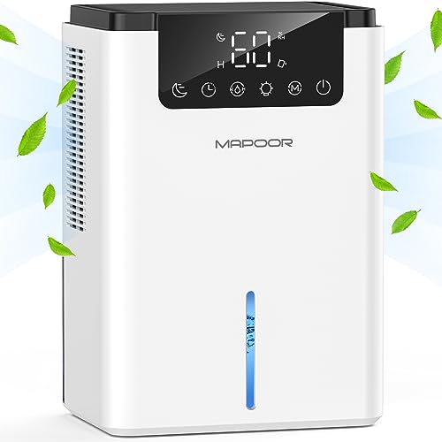 Dehumidifier for Basement, 75 OZ Quiet Dehumidifiers for Room with Auto Shut Off, 2 dehumidification Modes, Sleep Mode, Auto Defrost, Timer (500 sq. ft) Portable Dehumidifier for Bathroom, Home, Bedroom, RV