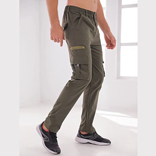 Men Outdoor Cargo Pant Lightweight Tactical Pant Hiking Jogger Classic Fit Multi Pockets M