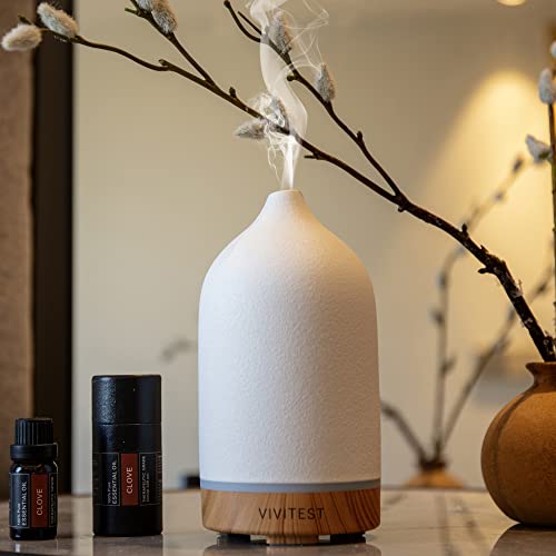 VIVITEST Ceramic Diffuse,Stone Essential Oil Diffuser, Ultrasonic Aromatherapy Diffusers (100ML)