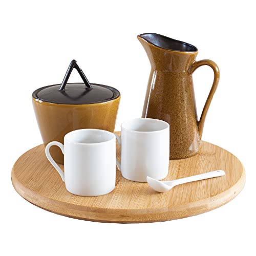 TB Home 10” Bamboo Wood Lazy Susan Organizer for Kitchen, Turntable for Cabinet, Countertop, Table or Pantry