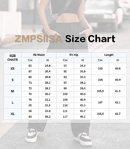 ZMPSIISA Women High Waisted Cargo Pants Wide Leg Casual Pants 6 Pockets Combat Military Trousers(Black,Small)