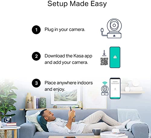 Kasa Indoor Pan/Tilt Smart Security Camera, 1080p HD Dog Camera 2.4GHz with Night Vision, Motion Detection for Baby and Pet Monitor, Cloud & SD Card Storage, Works with Alexa & Google Home (EC70)