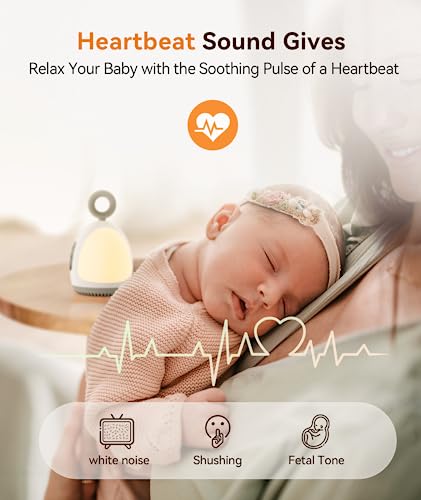 Baby Sound Machine, Dreamegg Portable Sound Machine for Sleeping with Night Light, Brown Noise, Lullaby, Child Lock, White Noise Machine Baby Sleep Soother for Home Travel Nursery Baby Registry Search