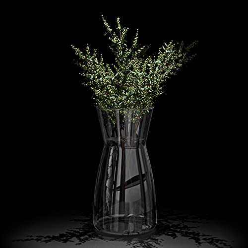 8 inch Premium Quality Vase - Clear Vase, Crystal Glass Flower Vase for Rustic Home Decor, Decorative Vases for Flowers for Modern Farmhouse, Glass Vase Ideal for Shelf, Mantle, Table Entryway Decor