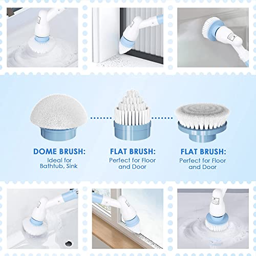 Home Essentials Cleaning Supplies,Electric Spin Scrubber,Electric Cleaning Brush with Handle,Power Scrubbers for Cleaning Bathroom 1