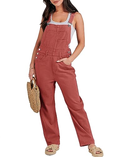 ANRABESS Womens Overalls 2023 Denim Jumpsuits Summer Adjustable Strap Cuffed Hem Distressed Stretchy Jean Rompers Spring Casual Trendy Vacation Travel Outfits Bib Shortalls 1154xiuhong-S