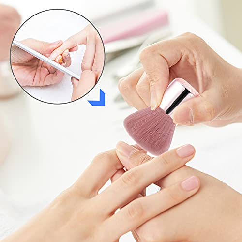 Vaincre Nail Art Dust Powder Remover Brush, Nail Art Dust Cleaner Brush, Soft Kabuki Cleaner Brush for Makeup(Pink)