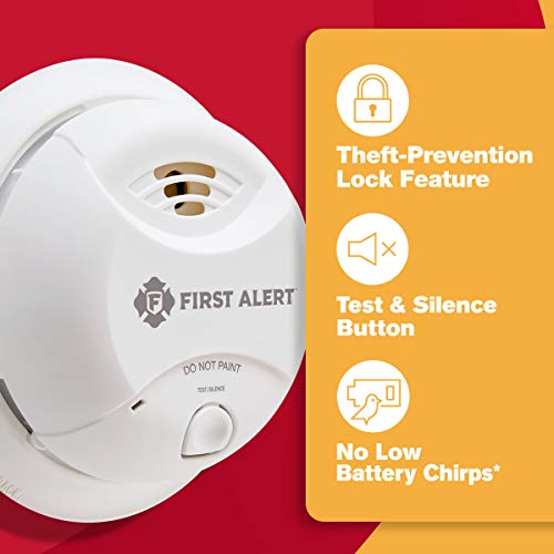 First Alert 0827B Ionization Smoke Alarm with 10-Year Sealed Tamper-Proof Battery , White