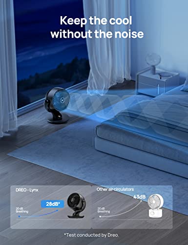 Dreo Table Fans for Home Bedroom, 9 Inch Quiet Oscillating Floor Fan with Remote, Air Circulator Fan for Whole Room, 70ft Powerful Airflow, 120° Adjustable Tilt, 4 Speeds, 8H Timer