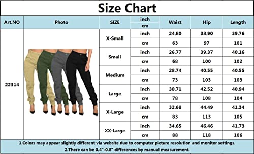 Black Cargo Pants Womens Joggers Pants with Pockets Slim Outdoor Hiking Lounge Sweatpants Athletic Works Pants