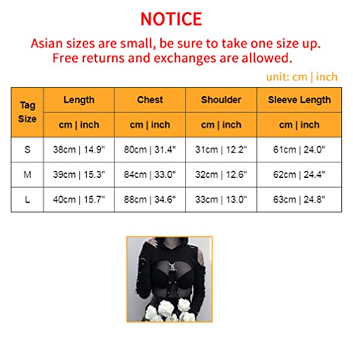 Women Gothic Punk Hoodies Bandage Crop Tops Long Sleeve Off Shoulder Pullover Sweatshirt for Rave Festivals Streetwear