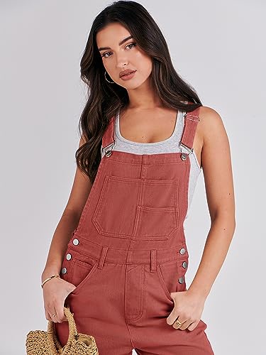 ANRABESS Womens Overalls 2023 Denim Jumpsuits Summer Adjustable Strap Cuffed Hem Distressed Stretchy Jean Rompers Spring Casual Trendy Vacation Travel Outfits Bib Shortalls 1154xiuhong-S