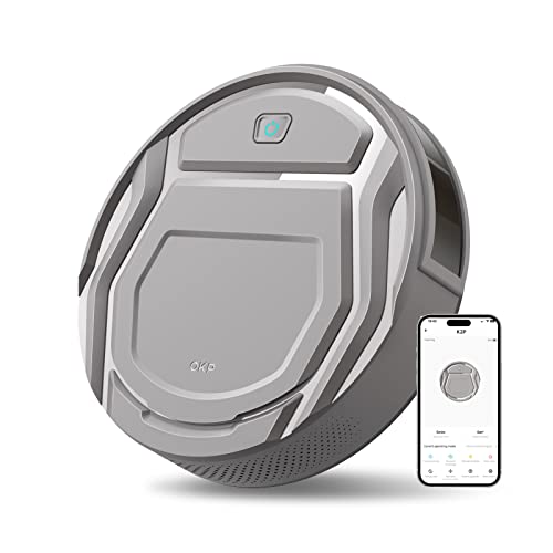 OKP Robot Vacuum Cleaner with 3000Pa Powerful Suction, Wi-Fi/App/Alexa Control, Automatic Self-Charging Robotic Vacuum, Scheduled Cleaning, Slim, Ideal for Pet Hair, Hard-Floor and Carpet