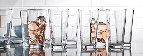 Home Essentials & Beyond Drinking Glasses Set Of 10 Highball Glass Cups 15.7 Oz Beer Glasses, Water, Juice, Cocktails, Iced Tea, Bar Glasses. Dishwasher Safe.