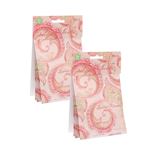 WILLOWBROOK | Fresh Scents Scented Sachet Packet | Summer Romance | Air Freshener Bags for Drawers, Closets, Cars | 6 Pack | Long Lasting Home Fragrance