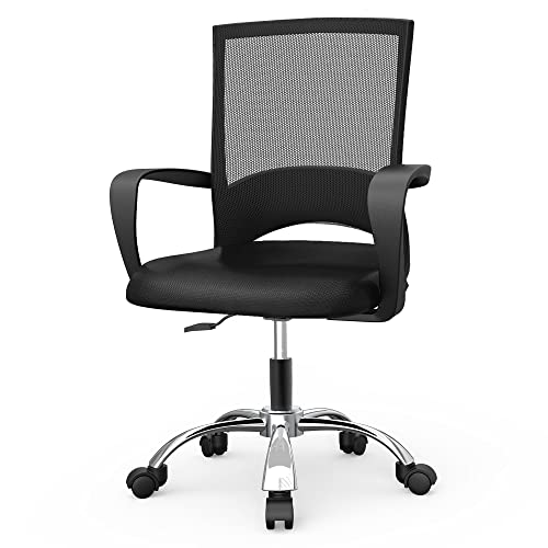 Office Desk Chair, Mesh Office Chair with Mid Back, Lumbar Support & Armrest, Executive Rolling Swivel Adjustable Computer Ergonomic Chair for Gaming, Home or Office
