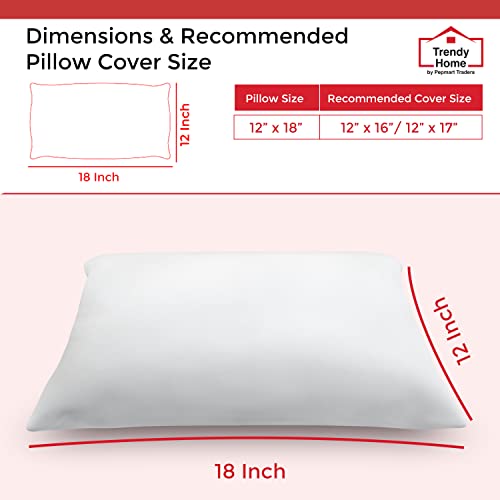 Trendy Home 12x18 Throw Pillow Insert, Cushion Sham Stuffer Hypoallergenic, Lumbar Support Decorative Home Outdoor Couch Bed Pillow Filler (Non Woven)