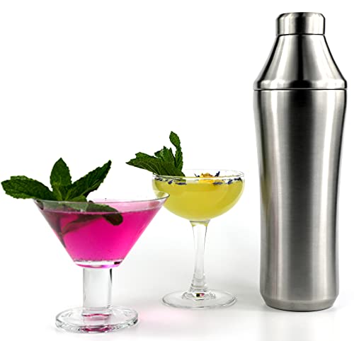 Elevated Craft Hybrid Cocktail Shaker - Premium Vacuum Insulated Stainless Steel Cocktail Shaker - Innovative Measuring System - Martini Shaker for the Home Bartender - 28oz Total Volume