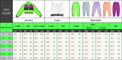 LOLANTA Girls Dance Clothing Set, Hip Hop Modern Jazz Team Performance Costume, Girls Dance Wear Sets (Green, 12-13)