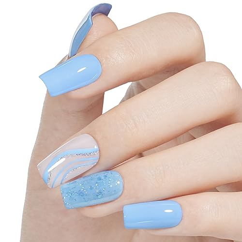 AILLSA Pastel Sky Blue Gel Nail Polish Macaron Bright Spring Summer Colors Cotton Candy Gel Polish Soak Off U V for French Nail Manicure Salon DIY Holiday Gifts 0.5 Fl Oz GB85