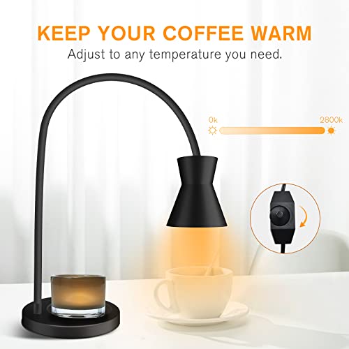 GETOHAN Candle Warmer Lamp, Dimmable Candle Lamp, 360°Adjustable Gooseneck Jar Candle Warmers Lantern, Compatible with Small & Large Candle, 2 Bulbs Included