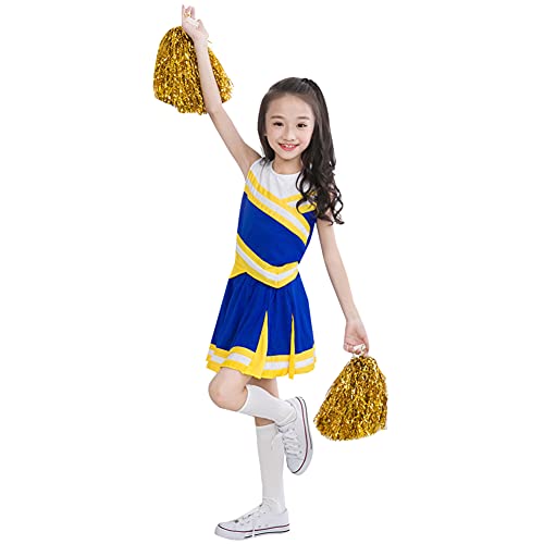 Little Girls' 2 Piece High School Cheerleading Uniform Costume Complete Outfit Cosplay Fancy Dress 130