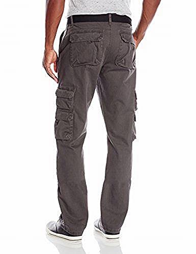 Wrangler Authentics Men's Premium Relaxed Fit Straight Leg Cargo Pant, Anthracite Twill, 40W X 30L