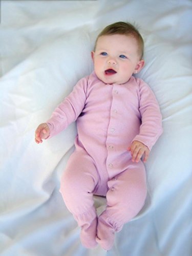 L'ovedbaby Baby Girls Organic Snap One-Piece Footies, Mauve, Preemie/NB 4-7 Lbs US