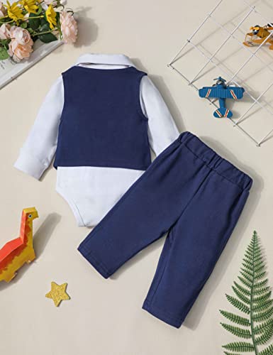 Queenstyle First Birthday Boy Outfit Bowtie Romper 1st Birthday Outfit Boy Gentleman Suit First Birthday Outfit Boy