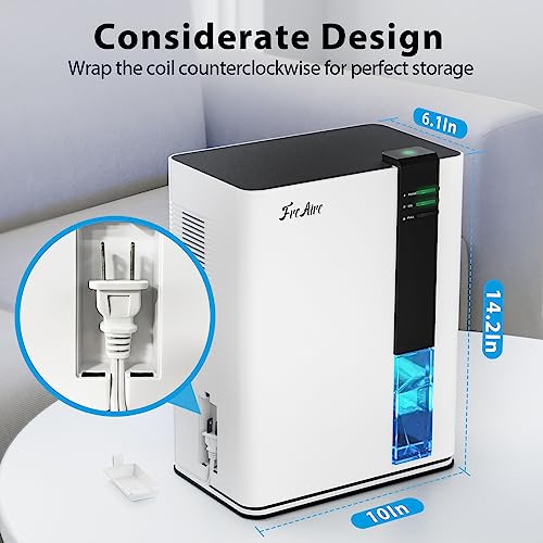 FreAire Dehumidifier for Home Room, 88 OZ Water Tank, (up to 650 sq.ft) Dehumidifiers for Basement Bathroom Bedroom Closet RV with Auto Shut Off, Colorful Lights