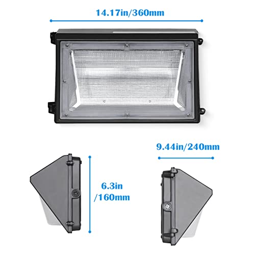 ZJOJO 4 Pack 80W LED Wall Pack Light with Photocell,Dusk to Dawn Outdoor Lighting Fixture,IP65 Waterproof,300-400W HPS/MH Replacement,9600lm 5000K Commercial Security Lights,5-Year Warranty