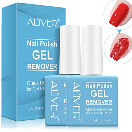 Gel Polish Remover (2 Packs), Gel Nail Polish Remover for Nails - Quickly & Easily Removes Gel Nail Polish Within 3-5 Minutes, No-irritating