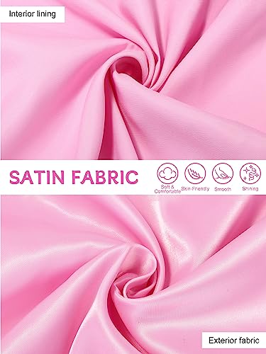 AOTHSO 1950s Pink Satin Jacket with Headband Scarves Earrings Glasses for Women 8 Pieces Halloween Adults Cosplay Costume Set