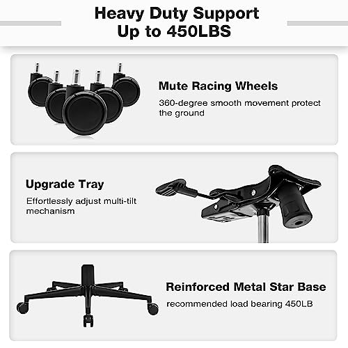 Blue Whale Big and Tall Office Chair 500lbs, Ergonomic High Back Computer Desk Chair for Heavy People with 2D Adjustable Waist Support and Heavy Duty