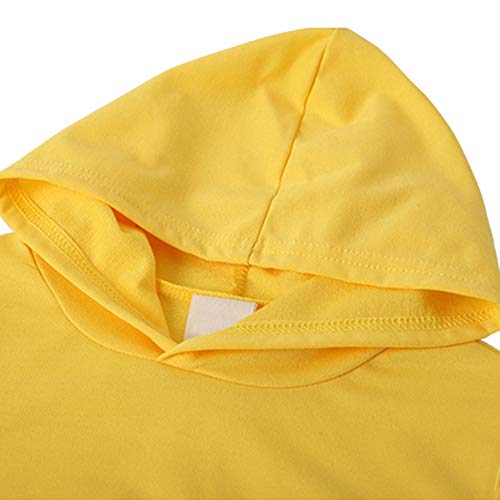 amropi Boy's Tracksuit Pullover Hoodie Jogging Pants Set 2 Pieces Sweatsuit (Yellow,6-7Years)