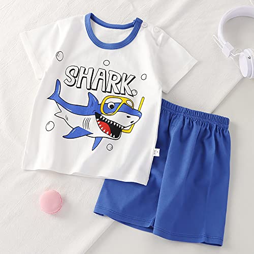 Infant Baby Boys' Summer Short Sets Clothes for Toddler Boy's 2 Piece Cotton Clothing Set Top Shorts Outfits