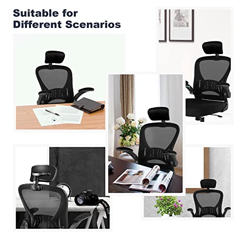 Office Chair Ergonomic Desk Chair Comfort Adjustable Height with Wheels，Lumbar Support Mesh Swivel Computer Home Office Study Task Chair Black