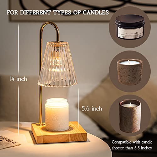 Marycele Candle Warmer Lamp, Electric Candle Lamp Warmer, Gifts for Mom, Bedroom Home Decor Dimmable Wax Melt Warmer for Scented Wax with 2 Bulbs, Jar Candles, Mothers Day Gifts