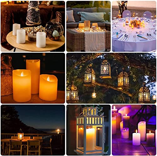 Aamdkcyu Flameless Candles with Remote & 2/4/6/8H Timers, Outdoor Indoor Waterproof Remote Candles Battery Operated, Electric Led Candles 12pcs for Home/Wedding Decor (D 2.2'' x H 4'' 5'' 6'' 7'')