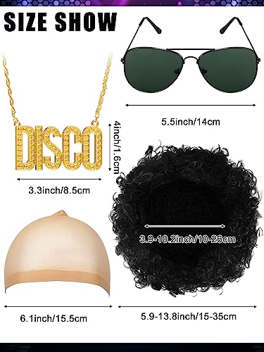 Mepase 6 Pcs Men 70s Disco Costumes Include Retro Shirt Bell Bottom Pants Sunglasses Necklace for Disco Party (Floral Style,Large)