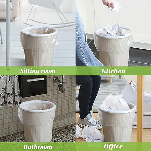 1.2 Gallon 80 Counts Strong Trash Bags Garbage Bags, Bathroom Trash Can Bin Liners, Small Plastic Bags for home office kitchen, fit 5-6 Liter, 0.8-1.6 and 1-1.5 Gal, Clear