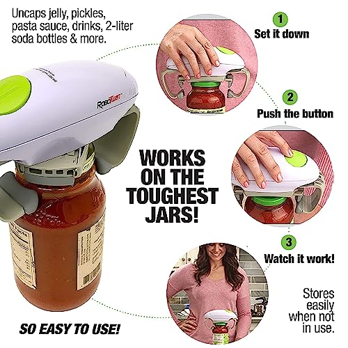Robotwist Jar Opener, Automatic Jar Opener, Deluxe Model with Improved Torque, Robo Twist Kitchen Gadgets for Home, Electric Handsfree Easy Jar Opener – Works on All Jar Sizes, As Seen on TV