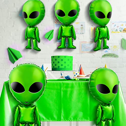 6 Pcs Large Alien Balloons Green Inflatable Alien Prop Space Alien Birthday Party Supplies for Alien Party Halloween Party Backdrop Home Decorations 31.5 Inch