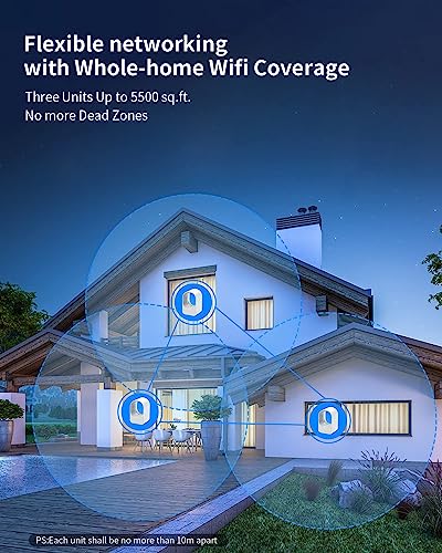 Mesh WiFi System for Whole-Home, 3-Pack Mesh Router, Up to 5,000 Sq.ft. Coverage, Router Replacement, Parental Controls, Seamless Roaming, Guest Network