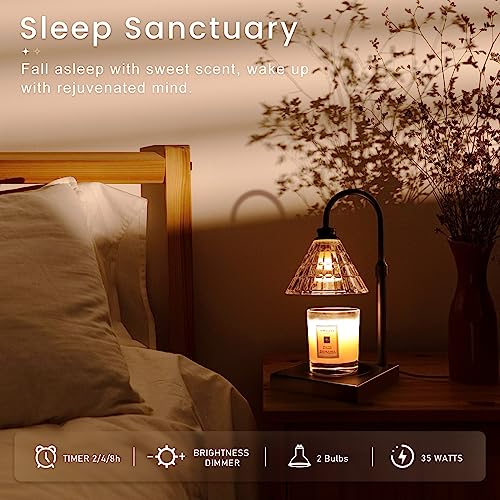 MAKYTWOW Candle Warmer Lamp with Dimmer, 2H/4H/8H Timer, Compatible with Yankee Candle Large Jar Candle, Home Decor Gift for her, Birthday Gift for mom, Home Scented Jar Candles Heater