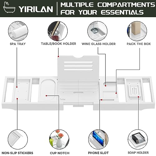 Premium Bathtub Tray Caddy - Expandable Bath Tray - Unique House Warming Gifts, New Home, Anniversary & Wedding Gifts for Couple, Bridal Shower Gift for Women